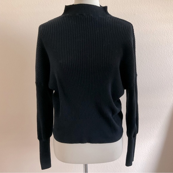 Express Mock Neck Drop Sleeve Sweater Black M - Picture 1 of 4